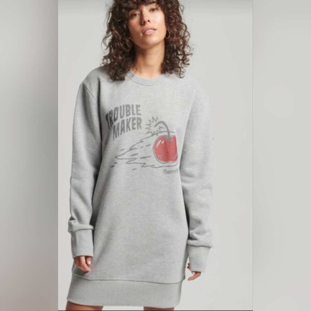 Superdry Vintage Crossing Lines Sweatshirt Dress, size US 8